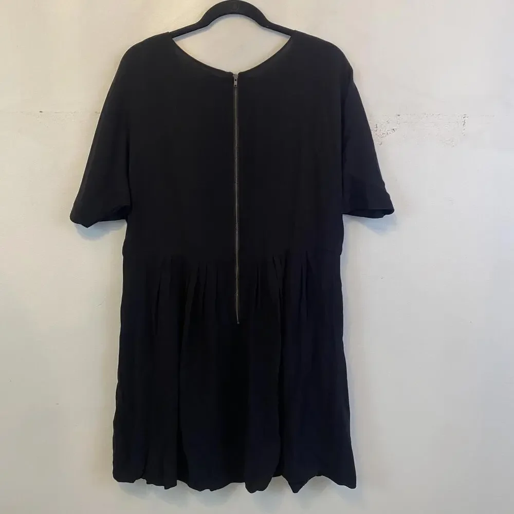 J.Crew Collection black short sleeve round neck dress